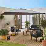 3x4m rectangular cantilever parasol, Wimereux, Grey Photo1 3x4m rectangular cantilever parasol, Wimereux, Grey Photo1