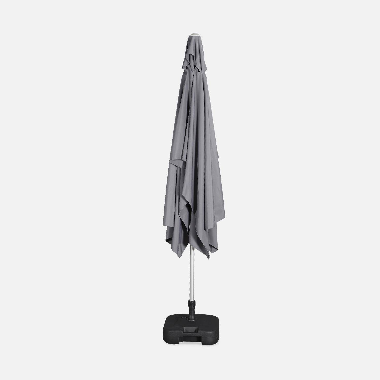 Parasol Wissant, 2x3m, couleur gris, mât central, aluminium anodisé orientable, manivelle d'ouverture ,sweeek,Photo6
