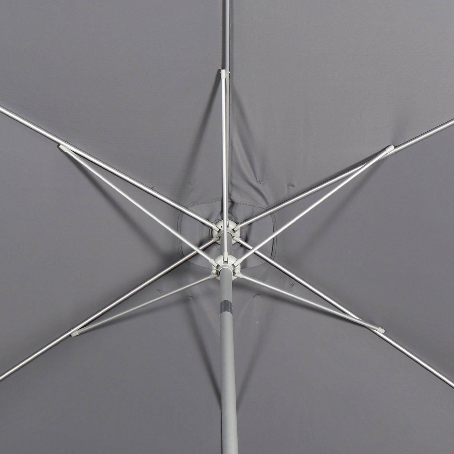 Parasol Wissant, 2x3m, couleur gris, mât central, aluminium anodisé orientable, manivelle d'ouverture ,sweeek,Photo8