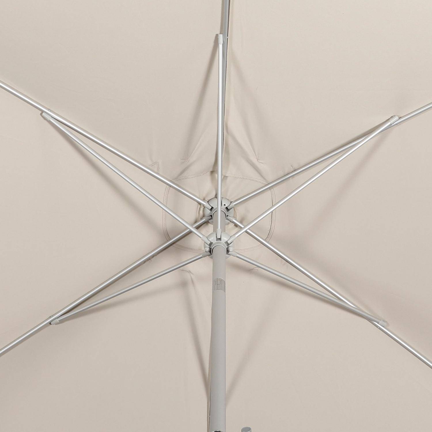 Parasol Wissant, 2x3m, couleur sable, mât central, aluminium anodisé orientable, manivelle d'ouverture ,sweeek,Photo8