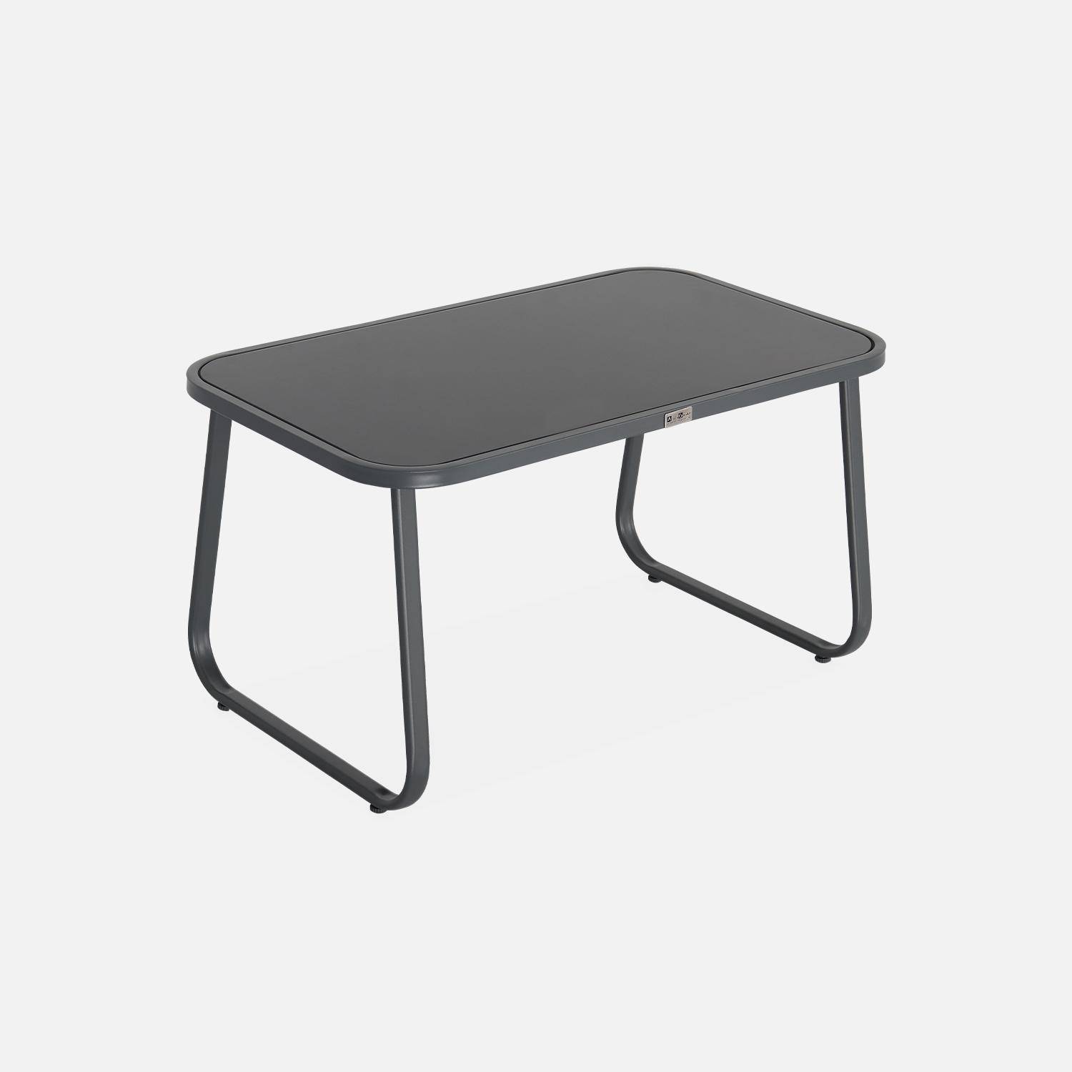 Gartenlounge aus Metall und Textilene für 4 Personen, Anthrazit und Natur, modern,sweeek,Photo7