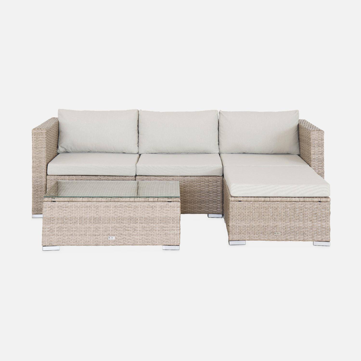 Conjunto de jardín de resina,  4 plazas Natural - 70x70x63 cm,sweeek,Photo5