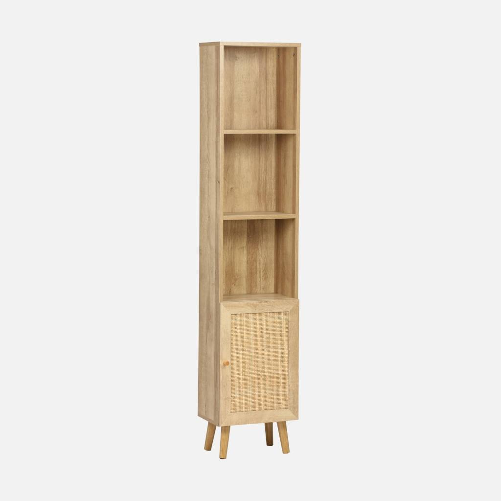 Colonne de rangement, 3 étagères + 1 porte
