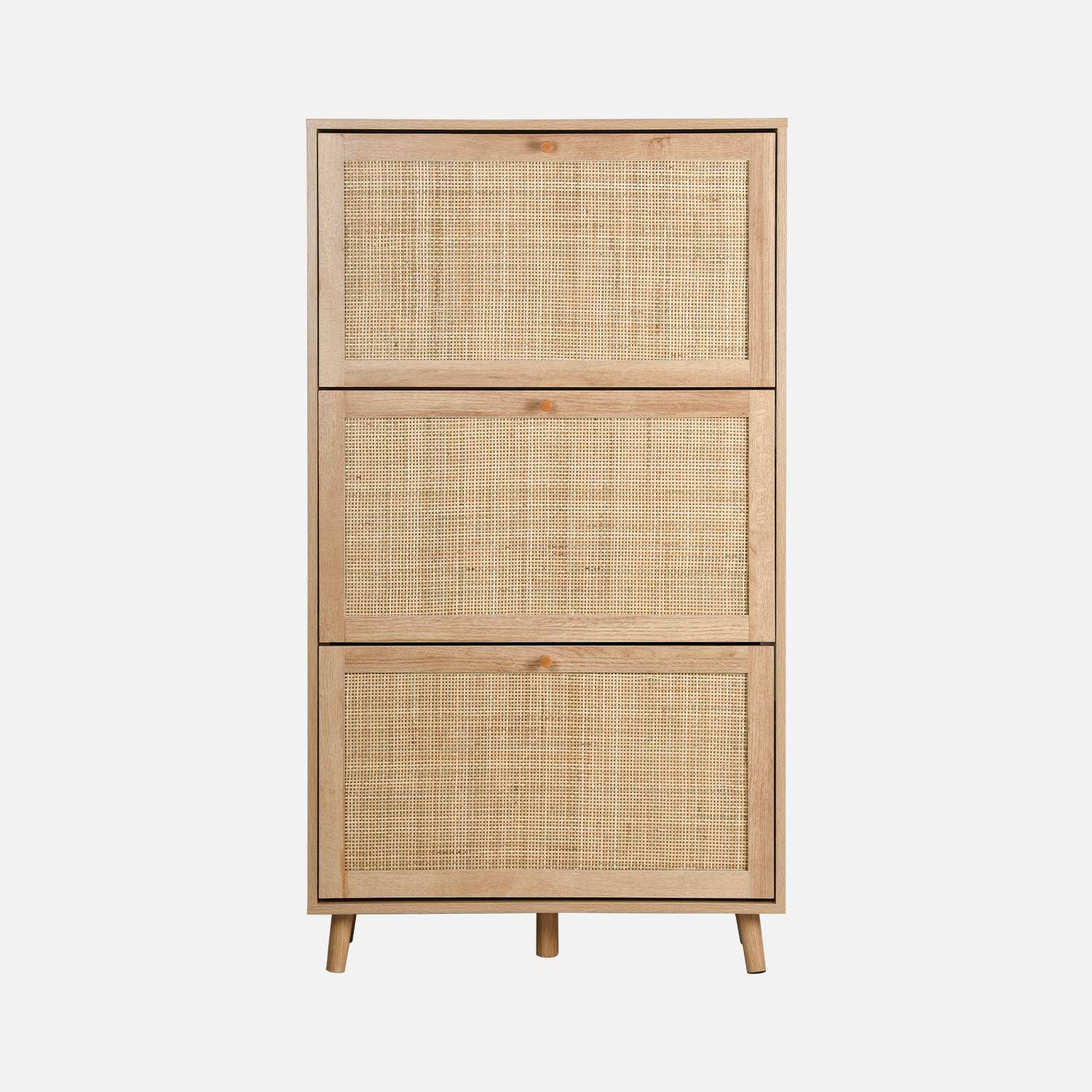 Mueble zapatero de caña, Boheme, Natural, 75x26x131 cm,sweeek,Photo4