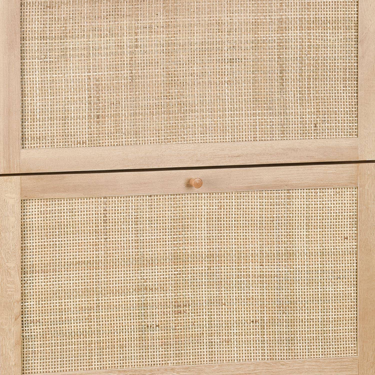 Meuble à chaussures, 3 abattants en cannage, Bohème,  L 75 x P 26 x  H 131cm,sweeek,Photo6