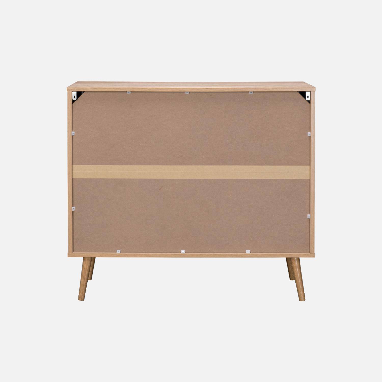 Ladekast, Eva, houtdecor en afgerond riet, 3 laden L 90 x B 39 x H 79cm Photo7