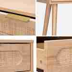 Console décor bois et cannage arrondi , Eva, 1 tiroir, 1 niche, pieds scandinaves, L 100 x l 29 x H 81cm Photo8