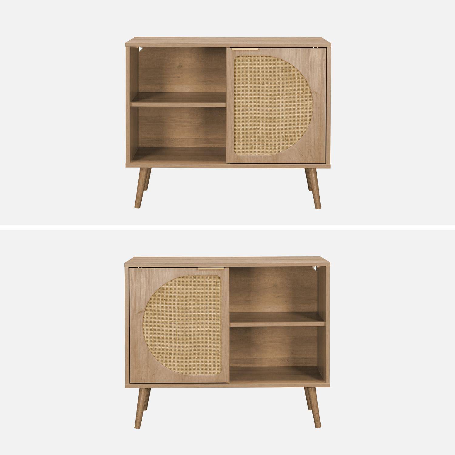 80cm wood and rounded cane rattan sideboard, Eva, Natural, 80x39x65.8 cm Photo4
