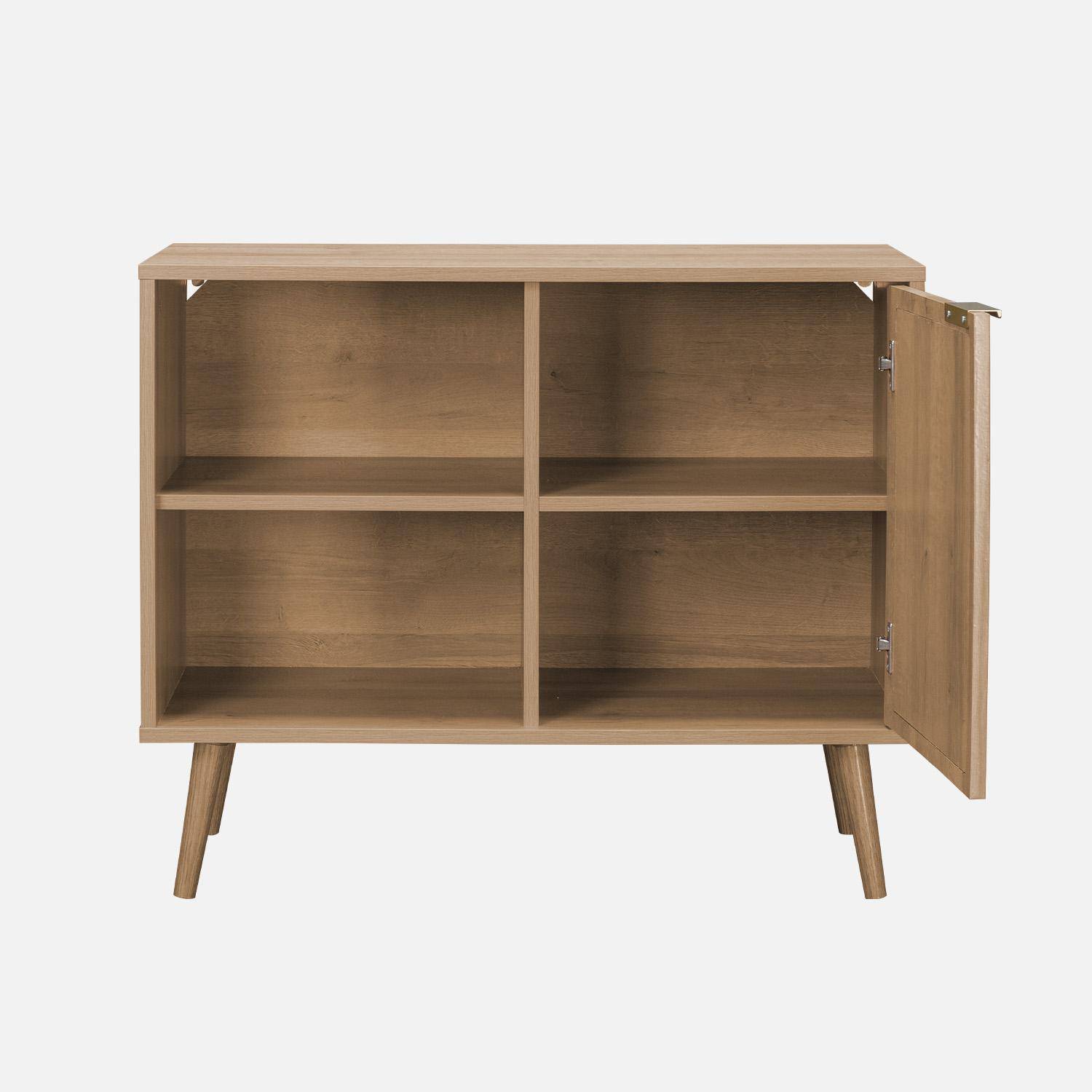 80cm wood and rounded cane rattan sideboard, Eva, Natural, 80x39x65.8 cm Photo5
