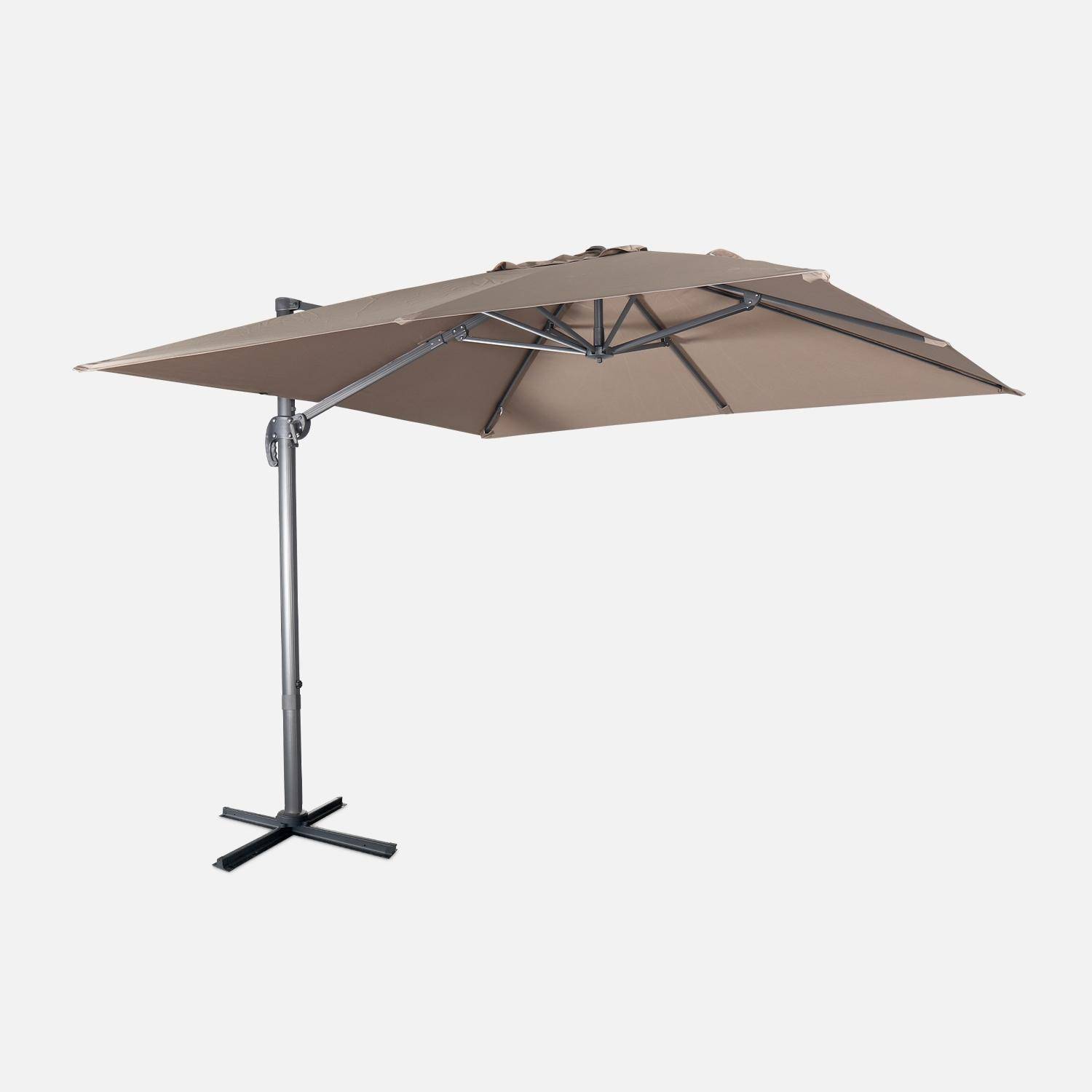 3x3m square cantilever parasol with cover included, Falgos, Beige-brown,sweeek,Photo4