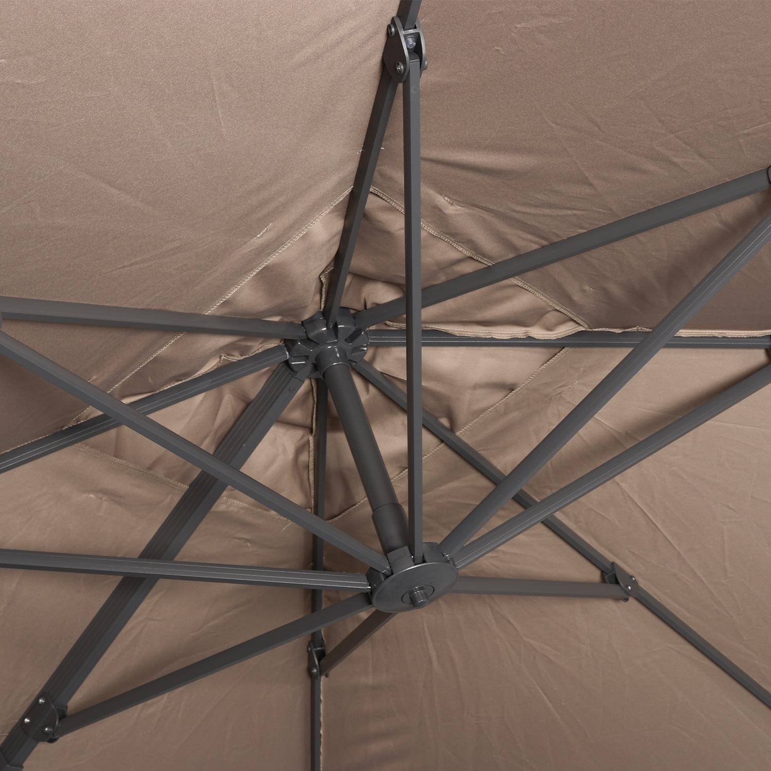 3x3m square cantilever parasol with cover included, Falgos, Beige-brown,sweeek,Photo7