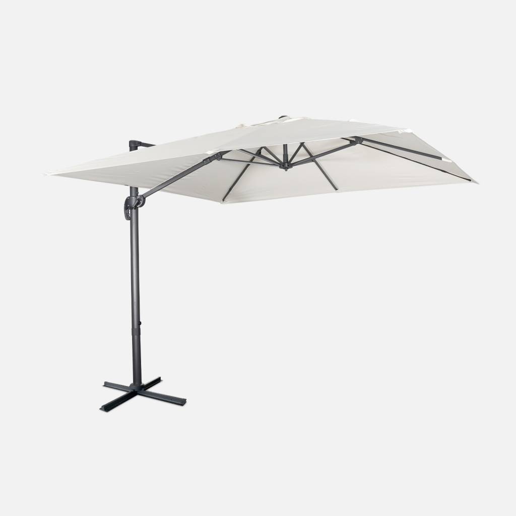 COSTWAY Parasol 300cm, LED Solar zweefparasol met