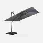 Offset vierkante parasol 3x3m top of the range - Falgos - grijs - Offset parasol die gekanteld, neergeklapt en 360° gedraaid kan worden Photo4