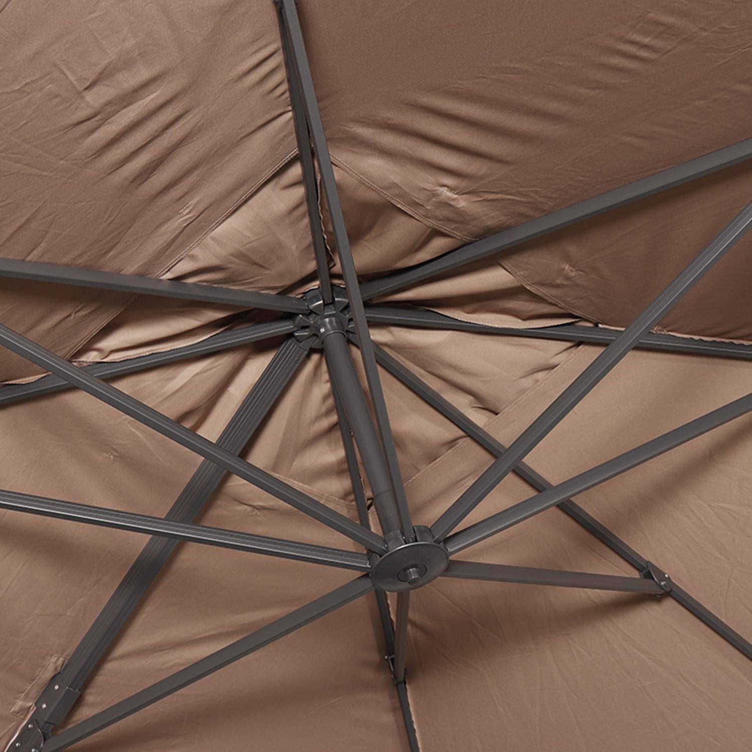 Rechteckiger Sonnenschirm 3x4m - Wimereux - Taupe -  Sonnenschirm in 5 Positionen neigbar, um 360° drehbar,sweeek,Photo7