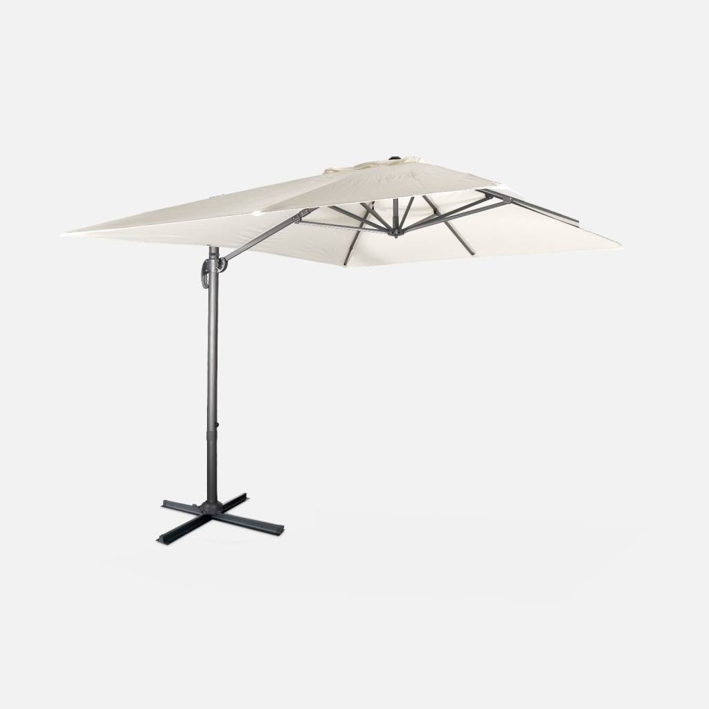 3x4m Parasol desplazado rectangular, Crudo