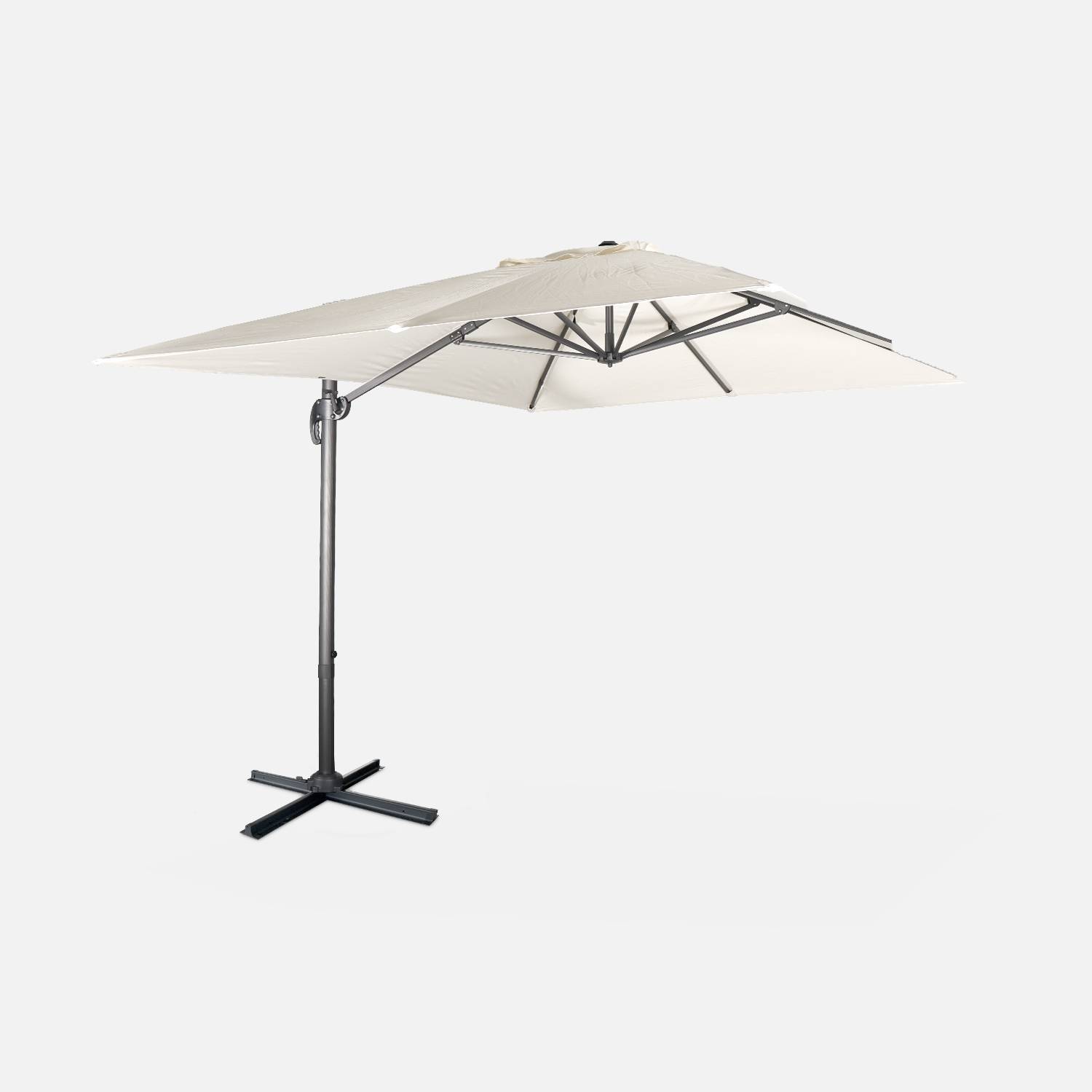 Rechthoekige Wimereux parasol 3x4m Grijs | sweeek