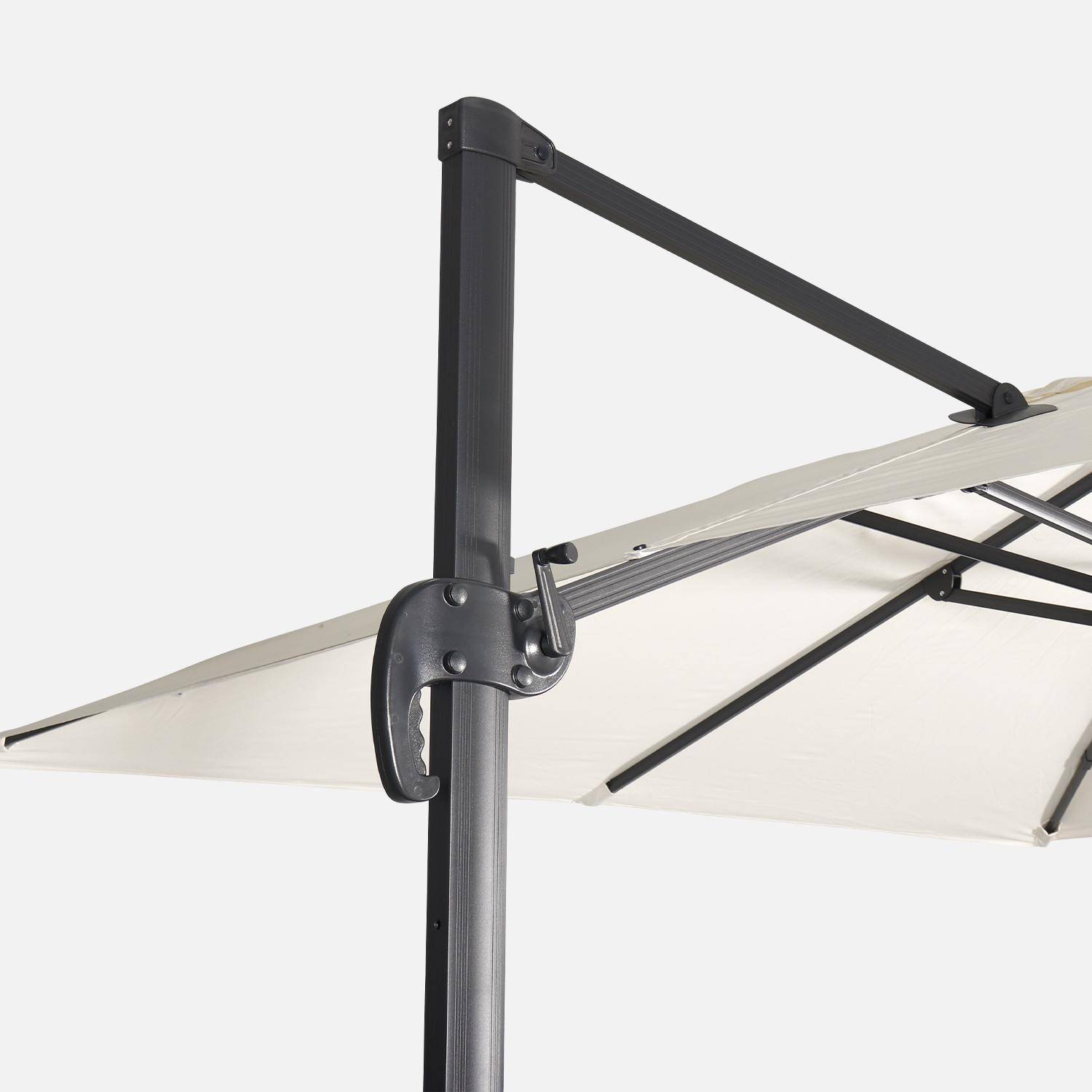 Wimereux grijze rechthoekige parasol, kantelbaar in 5 posities, 360° draaibaar, 3x4m.,sweeek,Photo7