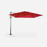 Parasol déporté rectangulaire 3x4m - Wimereux - rouge- Parasol excentré inclinable dans 6 positions, rotatif à 360°. Photo4 Parasol déporté rectangulaire 3x4m - Wimereux - rouge- Parasol excentré inclinable dans 6 positions, rotatif à 360°. Photo4