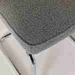 Conjunto de 2 cadeiras cantilever em tecido bouclette cinzento texturado L46 x P54,5x A84,5cm Photo3