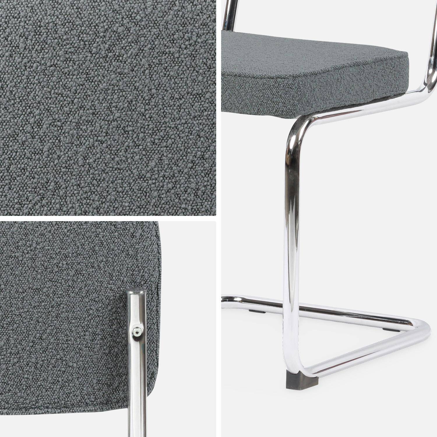Pair of boucle cantilever dining chairs, 46x54.5x81cm - Maja - Grey,sweeek,Photo6