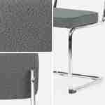 Conjunto de 2 cadeiras cantilever em tecido bouclette cinzento texturado L46 x P54,5x A84,5cm Photo6