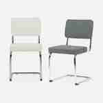 Pair of boucle cantilever dining chairs, 46x54.5x81cm - Maja - Grey Photo7