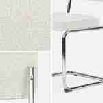 Lot de 2 chaises cantilever tissu bouclette texturée blanc cassé L46 x P54,5x H84,5cm Photo9