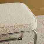 Lot de 2 chaises cantilever tissu bouclette texturée blanc cassé L46 x P54,5x H84,5cm Photo3