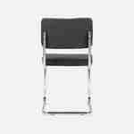 Conjunto de 2 cadeiras cantilever em bombazina cinzenta escura L46 x P54,5x A84,5cm Photo6