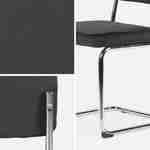 Pair of corduroy cantilever dining chairs, 46x54.5x84.5cm, Maja, Dark Grey Photo7