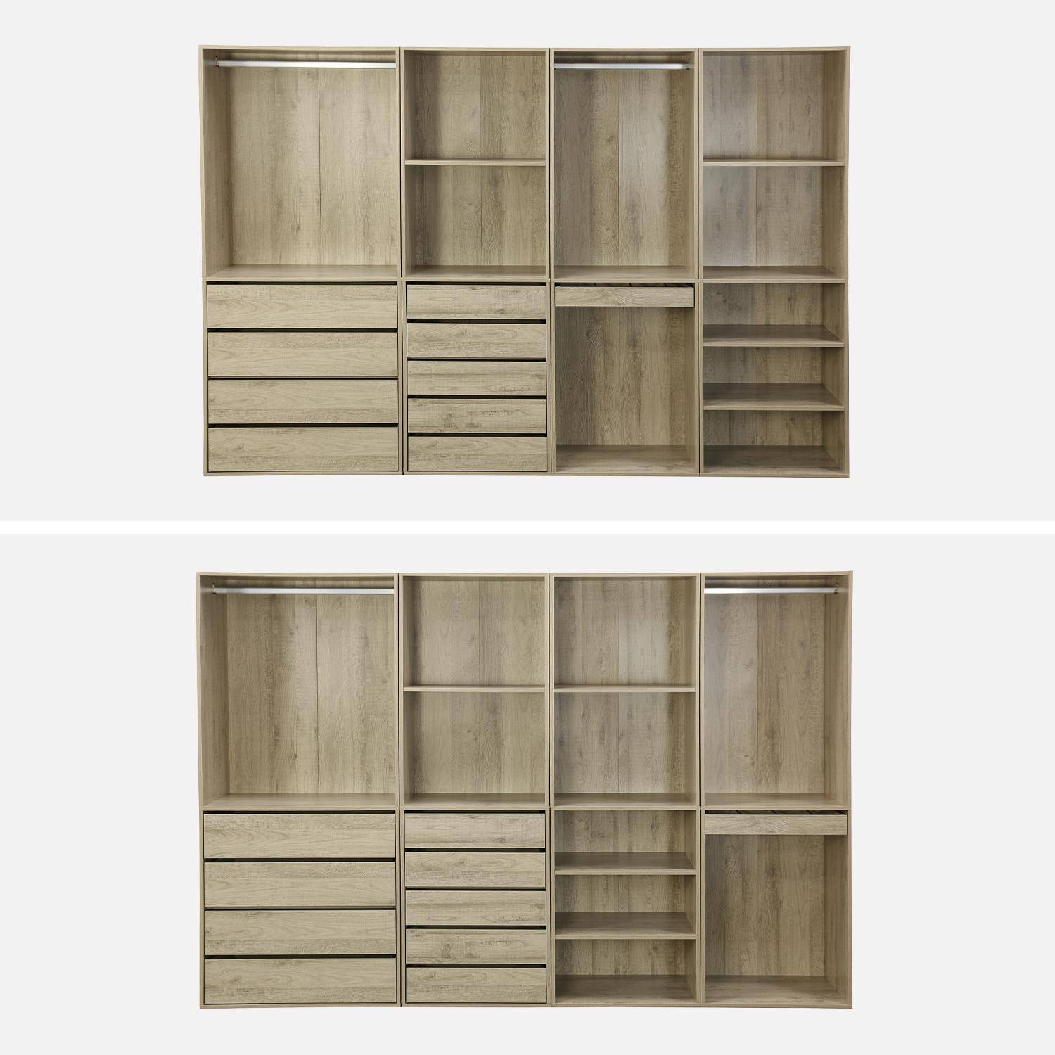 Begehbarer Kleiderschrank mit 4 Elementen, naturfarben, Laminatplatte - Modulo Photo2