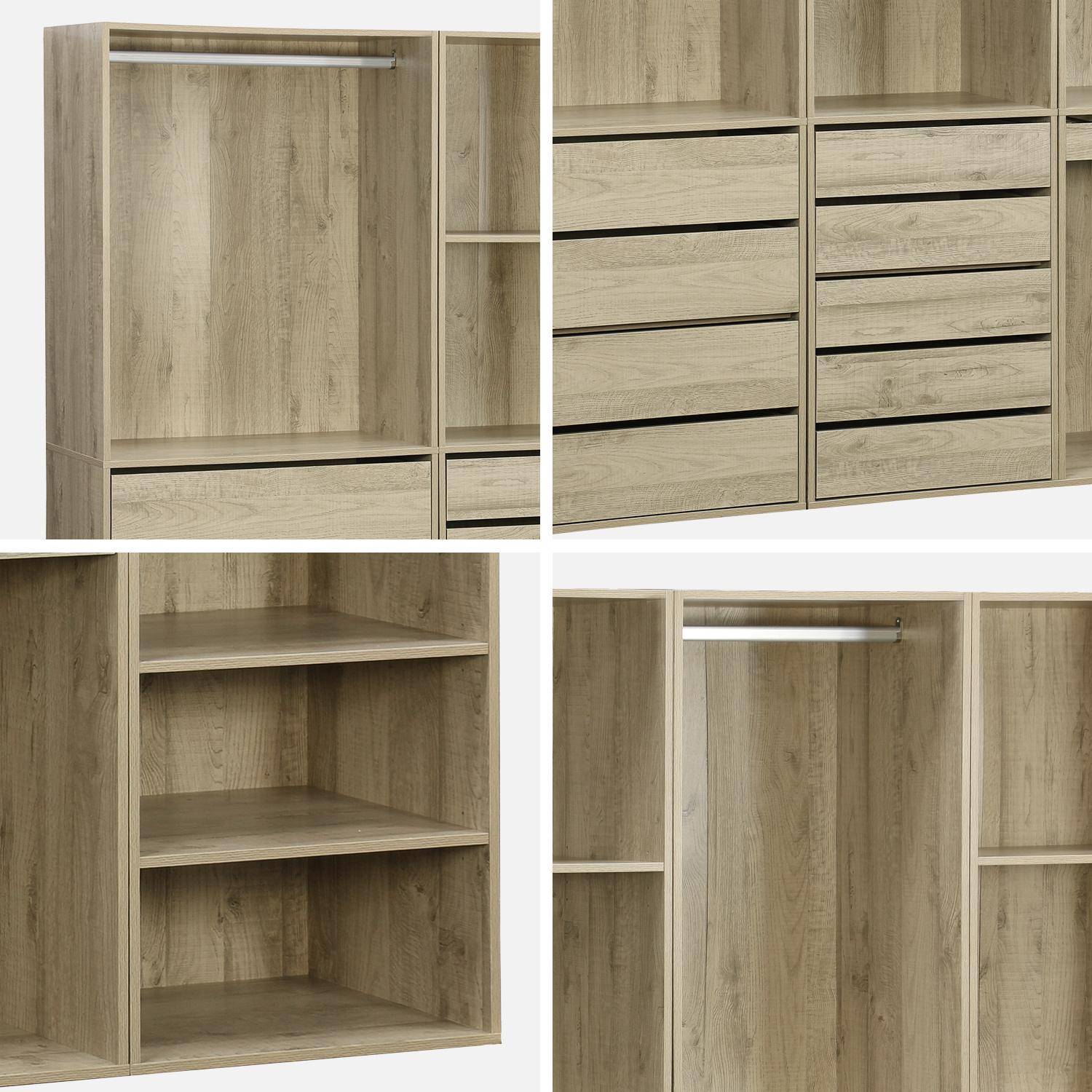 Begehbarer Kleiderschrank mit 4 Elementen, naturfarben, Laminatplatte - Modulo Photo6