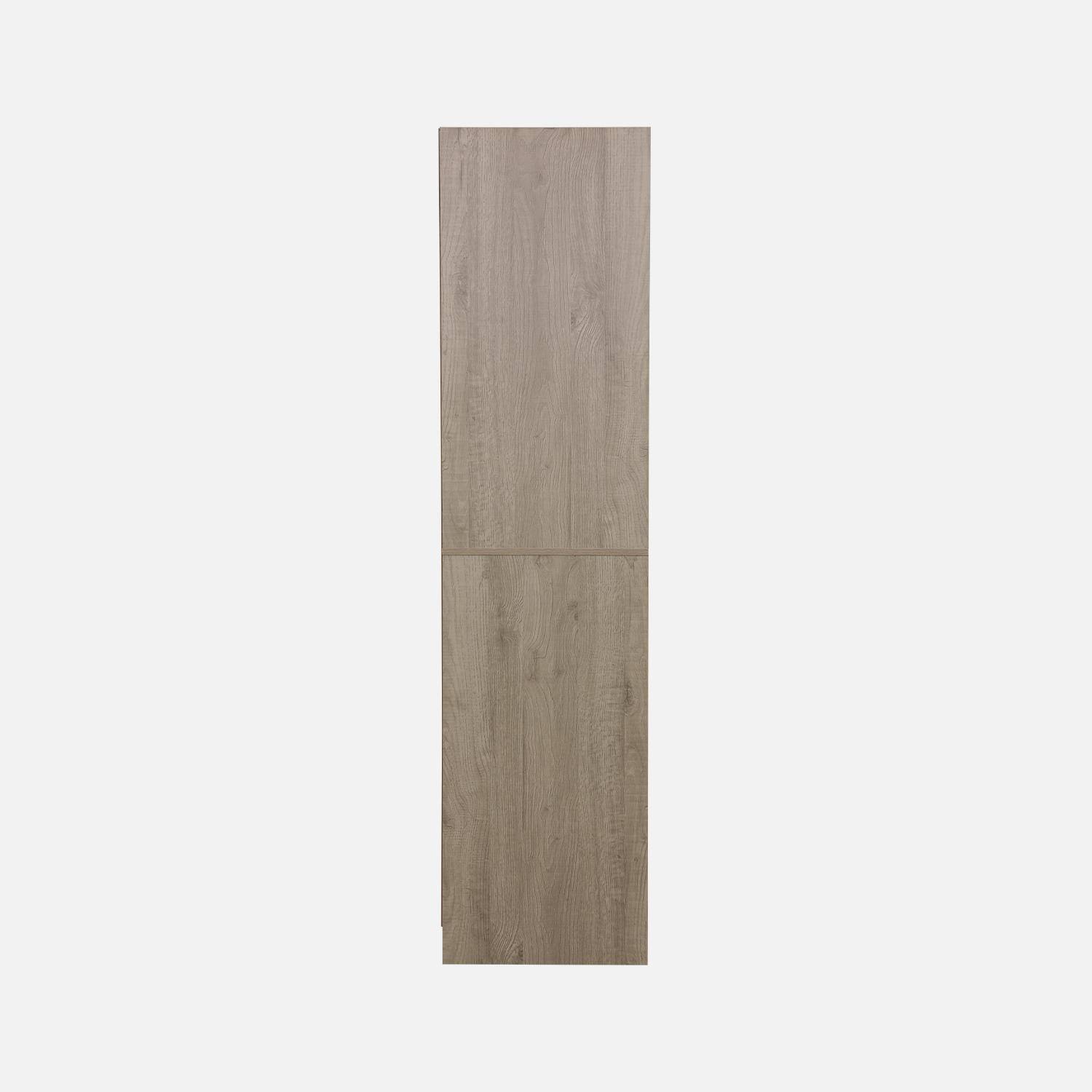 Sweeek Armadio Modulare Modulo 4 Unità, 260x45x180 Cm, Marrone Naturale - Con Cassetti, Ripiani E Portapantaloni