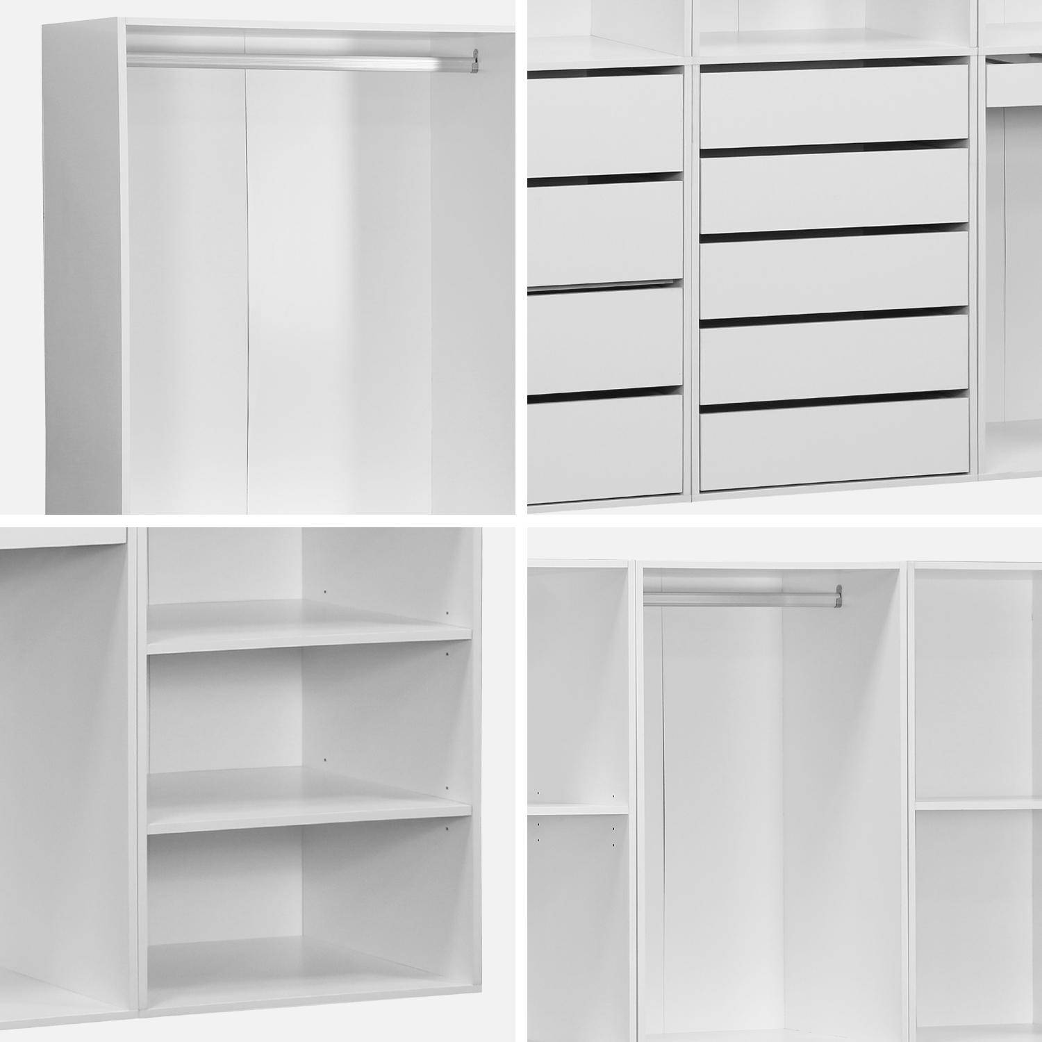 Begehbarer Kleiderschrank mit 4 Elementen, weiss, Laminatplatte - Modulo Photo7