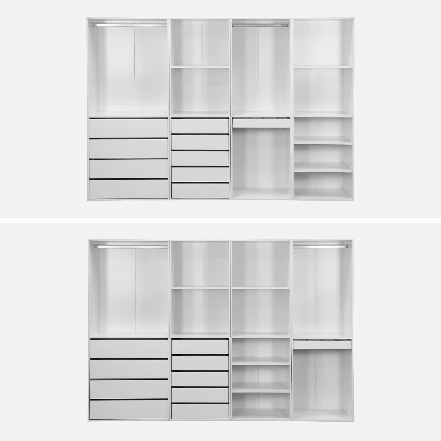 Begehbarer Kleiderschrank mit 4 Elementen, weiss, Laminatplatte - Modulo Photo8