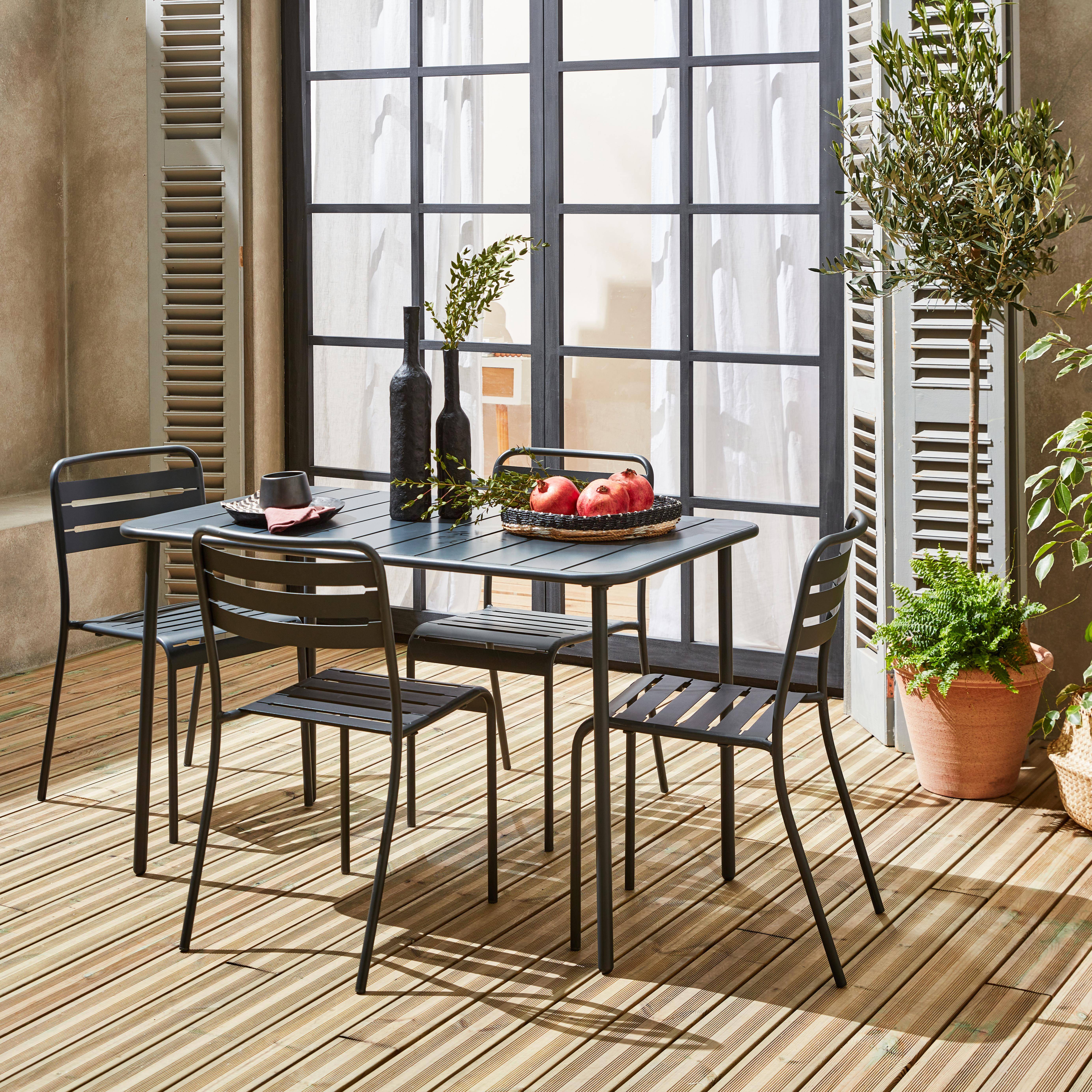 Table de jardin métal 4 chaises
