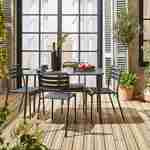 Tavolo e 4 sedie da giardino in acciaio antracite, Amelia, 120x70xH72,5 cm (12,2 kg) Photo2