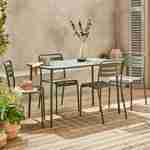 Table de jardin et 4 chaises savane en acier, Amelia, 120x70xH72.5cm (12.2kg) Photo2