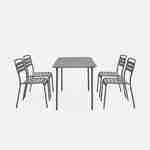 Table de jardin et 4 chaises savane en acier, Amelia, 120x70xH72.5cm (12.2kg) Photo5