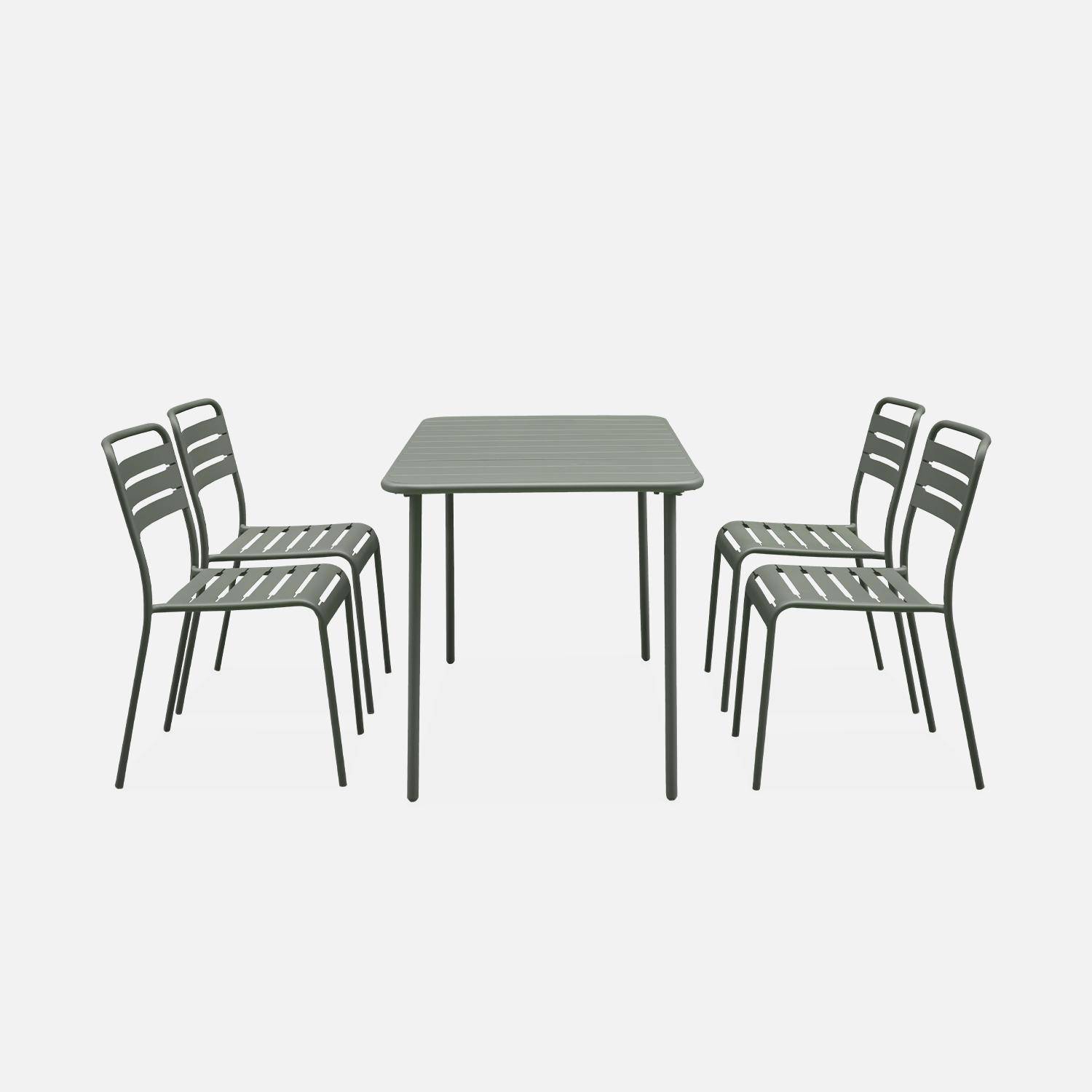 Metall-Gartentisch + 4 Stühle, Amelia Savanne 120 x 70 cm Photo5