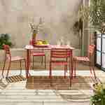 Mesa de jardim em terracota de aço e 4 cadeiras, Amelia, 120x70xH72,5cm (12,2kg) Photo1