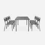 Table de jardin en métal anthracite Amélia + 6 chaises, traitement antirouille, lattes et bords arrondis  Photo4