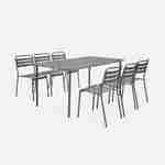 Table de jardin en métal savane Amélia + 6 chaises, traitement antirouille, lattes et bords arrondis  Photo3