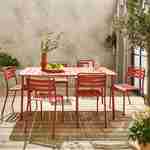 Metall-Gartentisch + 6 Stühle, Amelia Terracotta 160 x 90 x H 72,5 cm Photo1