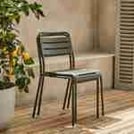 Mesa de jardim Amélia savane em metal com 2 cadeiras, ripas e cantos arredondados, acabamento anti-ferrugem Photo3