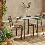 Mesa de jardim Amélia savane em metal com 2 cadeiras, ripas e cantos arredondados, acabamento anti-ferrugem Photo2
