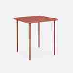 Amélia terracotta metalen tuintafel met 2 stoelen, latten en afgeronde hoeken, roestbestendige afwerking Photo6