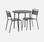 Tavolo da giardino in metallo antracite con 2 sedie  | sweeek