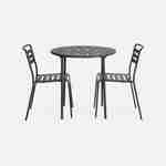 Table de jardin métal anthracite Amélia avec 2 chaises, traitement antirouille Photo4