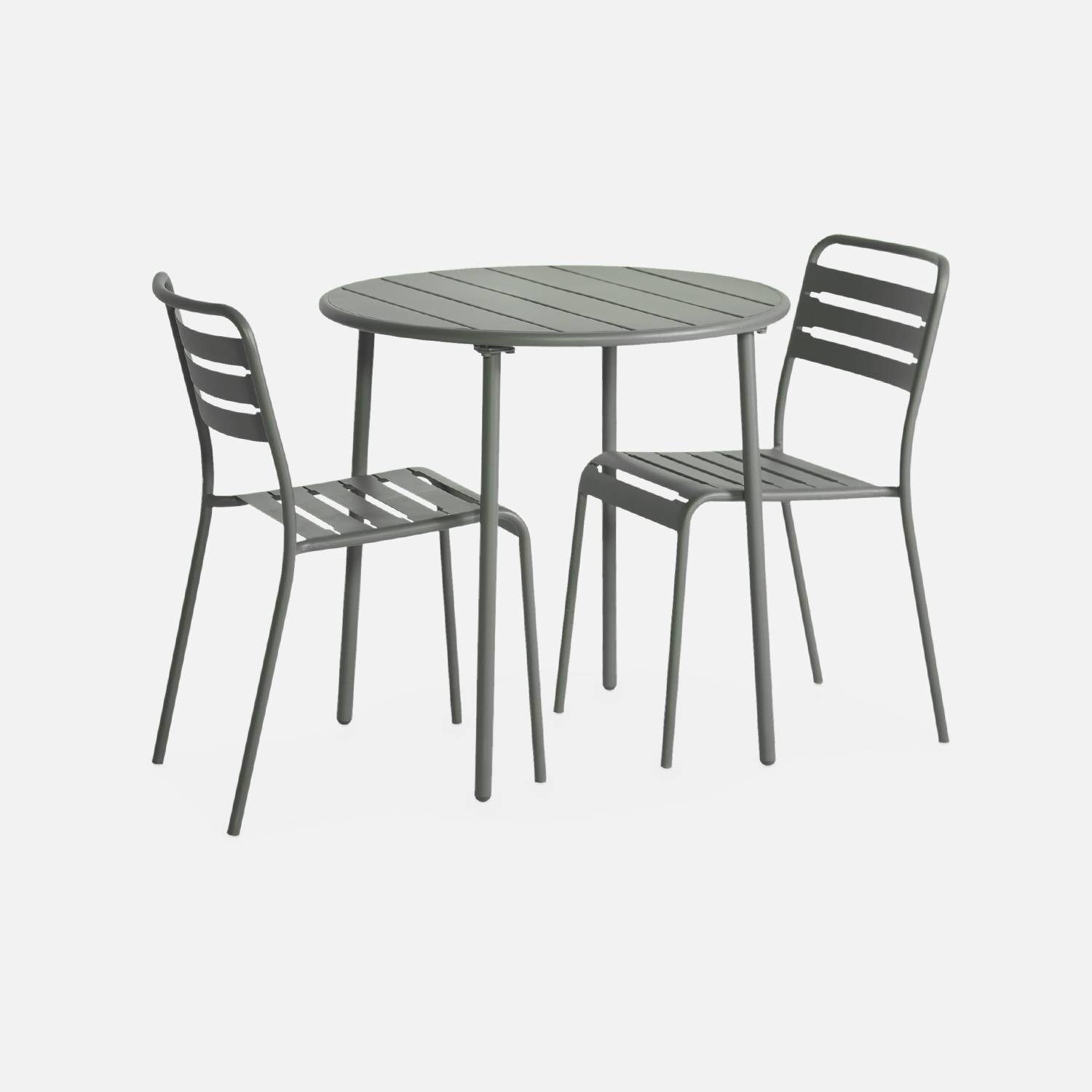 Metall-Gartentisch mit 2 Stühlen | sweeek